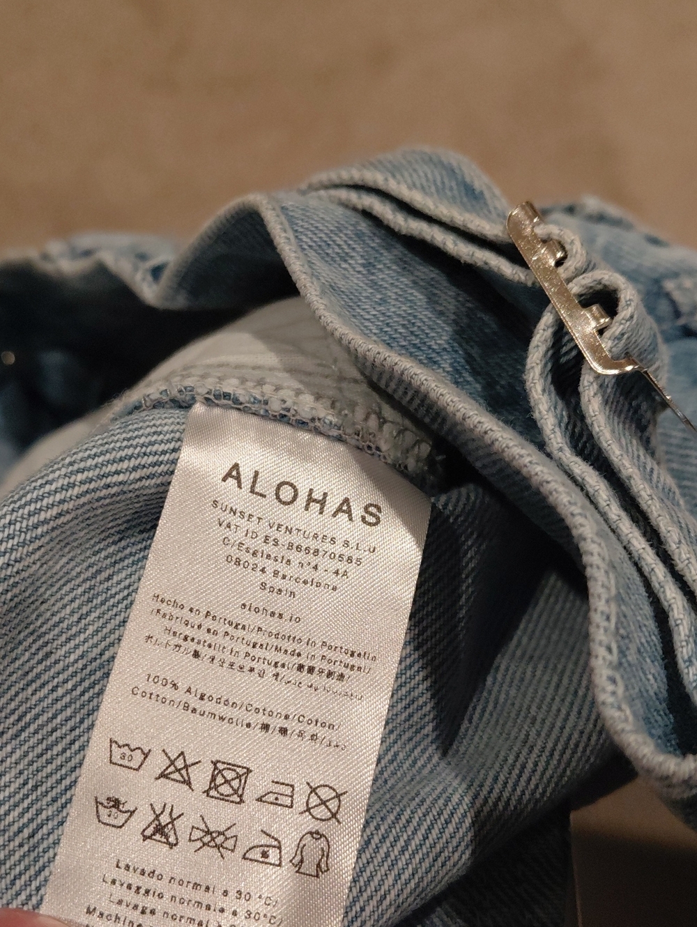 Alohas Strapless Wide-Leg Denim Jumpsuit - Light Blue - Picture 7 of 7